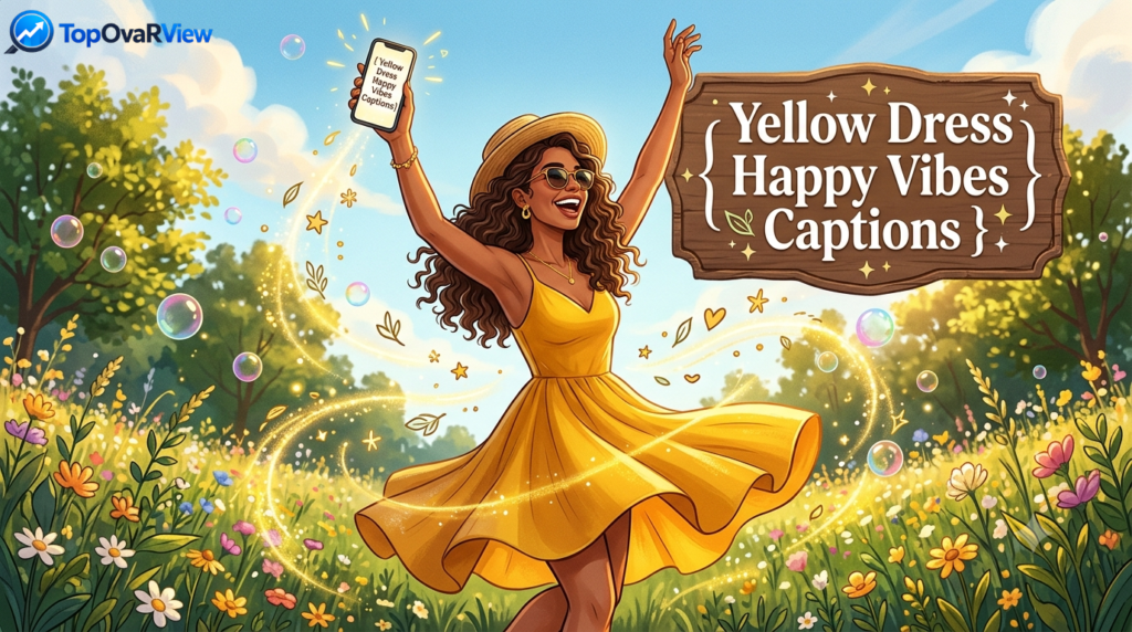 yellow-dress-happy-vibes-captions