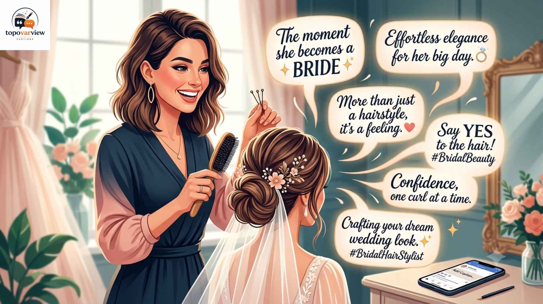Bridal Hair Stylist Captions