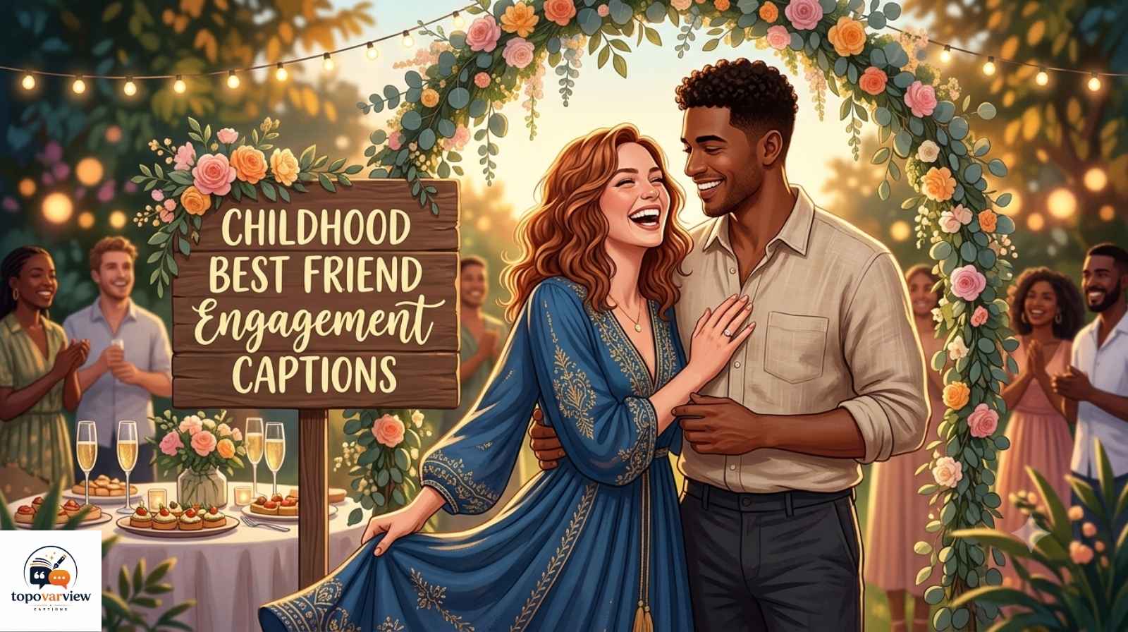 Childhood best friend engagement captions
