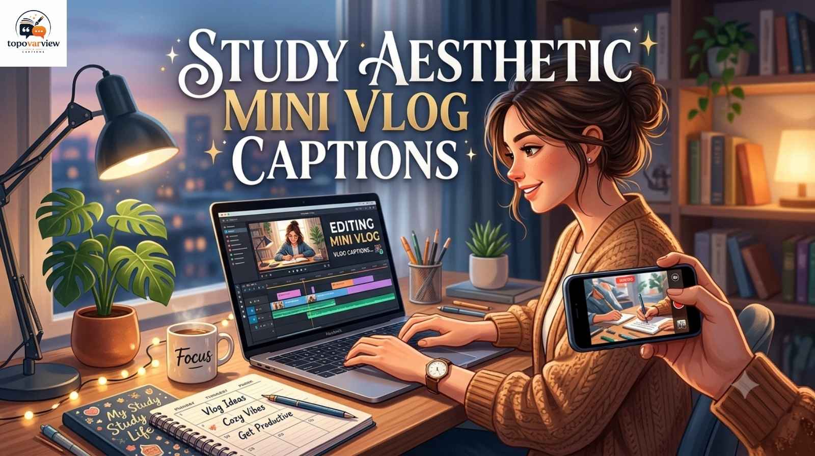 Study Aesthetic Mini Vlog Captions